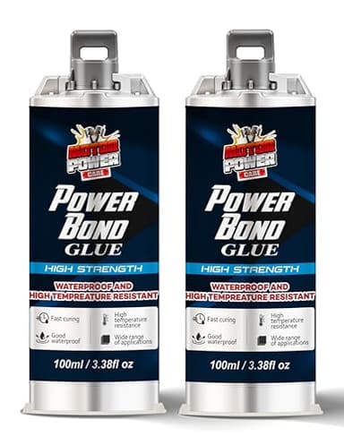 MotorPower Care 2 x Power Bond Glue, High-Temperature Heat Resistant, Metal to Metal, Plastics and Ceramics, 6.74 oz