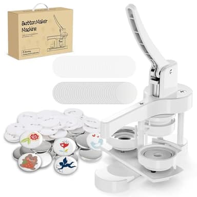 2026-Button Maker Machine 58mm, Professional Badge Making Kit with 50 Parts, No Installation DIY Badge Maker, Pin Press Machine, Kids Craft Kit for Crafts, Schools