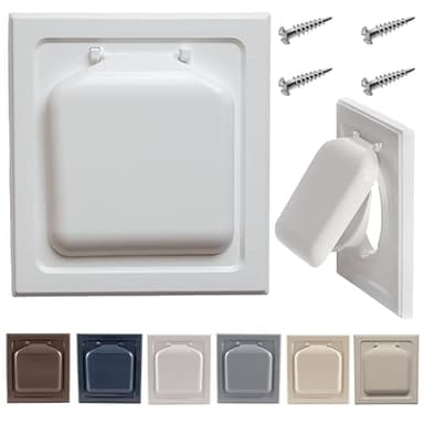 NO-PEST VENT, Exclusive Dual Door Dryer Vent Cover Outdoor 4 inch or Bathroom fan, Made in USA w Highest UV Resistant Plastic in any Outdoor Vent Cover (White, 4 inch W/O Duct Tube)