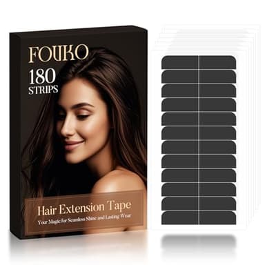 180 Pcs Hair Extension Tape, Double Sided Tape in Tape Replacement, Strong Adhesive Tape for Hair Extensions (Black)
