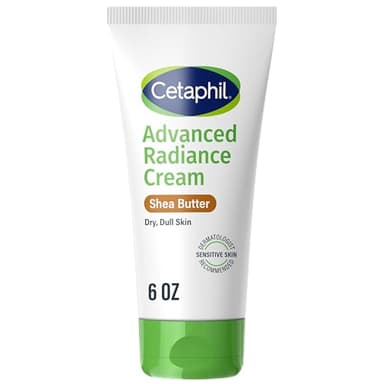 Cetaphil Advanced Radiance Cream with Shea Butter, 6 oz, For Dry, Dull Skin, More Radiant Skin, 48 Hour Hydration, All Skin Tones & Types, Hypoallergenic, Fragrance Free