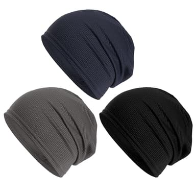 Haakong 3 Packs Running Caps for Men Women Fashion Breathable Summer Beanie Skull Cap for Running Cycling Workout Sport