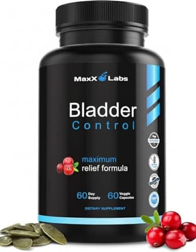 MaxX Labs Bladder Control Supplement - Overactive Bladder Control Pills - Potent Blend of Pumpkin Seed Oil, Cranberry Extract & Vitamin D3 - Urinary Tract Infection Treatment for Women & Men - 60Ct