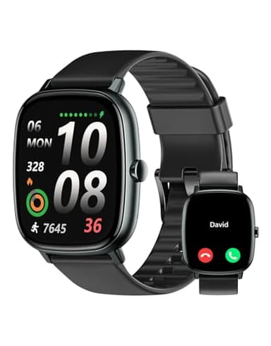 Smart Watches for Men Women with GPS Built-in, Answer/Make Calls, 1.95" Smartwatch for iPhone/Android Phones, Fitness Watch with Heart Rate/Sleep Monitor 100+ Sports Modes IP68 Waterproof (Black)