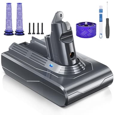 Morpilot Battery Replacement for V6, 21.6V 8000mAh Li-ion Battery Compatible with V6 Animal V6Absolute V6Motorhead V6Fluffy SV03 SV04 SV05 SV06 SV07 SV09 DC58 DC59 DC61 DC62 DC72 DC74 Vacuum Cleaner