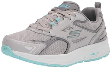 Skechers Women's Go Run Consistent Sneaker, Gray/Turquoise, 7 Wide