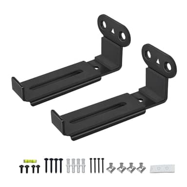 Howonder Soundbar Wall Mount,All Metal Sound Bar Mounts Under TV for Sonos,Samsung, Bose, Vizio, LG, Sony, JBL and More,Depth Adjustable 3.7”-6.3”, Hold up to 30 lbs,HD-118,2 Packs,Black