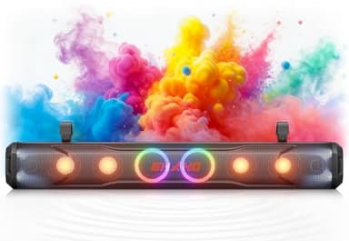 Ehaho 35 Inch 8 Speaker UTV Sound Bar, Bluetooth Golf Cart Speakers [Color Changing RGB & Strobe Light] IP66 Waterproof ATV Speaker System, SXS SoundBar Compatible with Polaris RZR CFmoto Can-Am