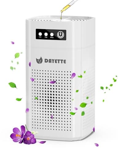 Air Purifiers for Bedroom, DAYETTE H13 True HEPA Air Filter Purifier for Small Room Up to 960 Ft², Qiuet Sleep Mode with Aroma Pad, Small Portable Air Purifier with USB Cable