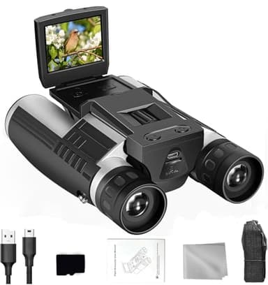 Digital Binoculars with Camera for Adult, 2.4" LCD Display 48MP Camera 2.5K Videos 8X Digital Zoom Ideal for Concerts, Bird Watching, and Outdoor Adventures with 32GB SD Card