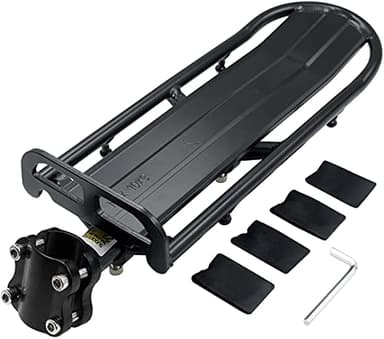 Bike Rear Rack Retractable Aluminum Alloy Bicycle Cargo Rack Mount Cycle Luggage Carrier Rear Seat Post Rack, Max Weight 22lb