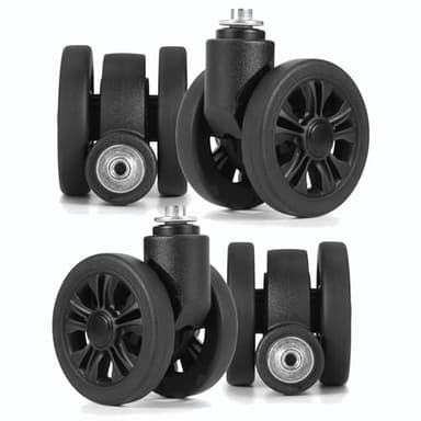 Zoofen Luggage Wheels Replacement 4 pcs Suitcase Replacement Wheels Wear-Resistant Spinner Wheels for Suitcase Repair（ZLN-2，Black