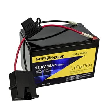 SEFEPODER Replacement Battery Compatible with Fisher Price Power Wheels 12 Volt,12V 15Ah Lifepo4 Lithium Ion Rechargeable Battery for Power Wheels Ride-On Vehicles
