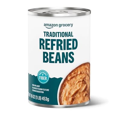 Amazon Grocery, Canned Traditional Refried Beans, 16 Oz