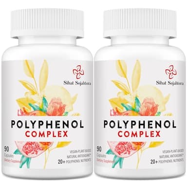 Sihat Sejahtera 67,500 MG Polyphenols Supplement - Powerful Antioxidants & Polyphenol for Age Defense, Polyphenol Superfood, Quercetin, Resveratrol, Plant-Based & Energy, Immune Support, 180 Capsules