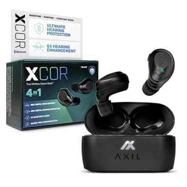 AXIL XCOR PRO Wireless Earbuds Bluetooth — HearPRO Buds with Touch Control — Bluetooth Enhancement — Hearing Protection — Dust & Water Resistant — Wind Resistant True Wireless Earbuds.