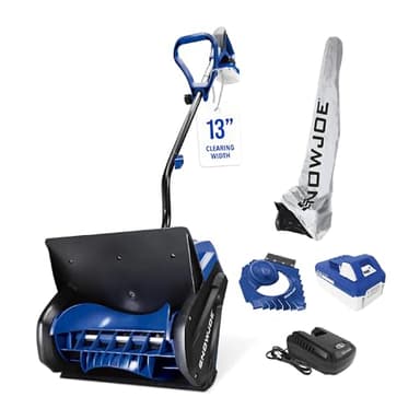 Snow Joe 24V Cordless Electric Snow Shovel Kit w/ Cover & Scraper, 13" Clearing Path, 400W Motor - Heavy-Duty Snow & Ice Removal for Driveway & Walkway, 24V-SS13-TV1