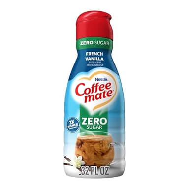 Nestle Coffee mate Zero Sugar French Vanilla Creamer – Triple Churned Liquid for Warm, Rich Flavore– Lactose & Gluten Free, Non Dairy Creamer for Up to 60 Cups (32 oz)