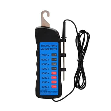 Electric Fence Voltage Tester, 12KV Fence Tester 8 Neon Indicator Lights/Fence Tester for Farms Fault Finder Portable Testing Tool
