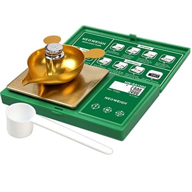 NEOWEIGH Reloading Scale, Powder Scale for Reloading, 1500 Grains x 0.1 gn, Digital Powder Scale, 100g by 0.01g, Metal Pan, Powder Scoop,50g Cal Weight (Batteries Included)