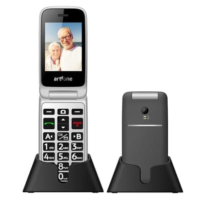 4G Volte Flip Mobile Phones Unlocked for Seniors, Big Buttons Cell Phone for Elderly & Kids, Clear Sound, SOS Button, Convenient USB-C & Charging Dock, Talking Numbers G3 Grey
