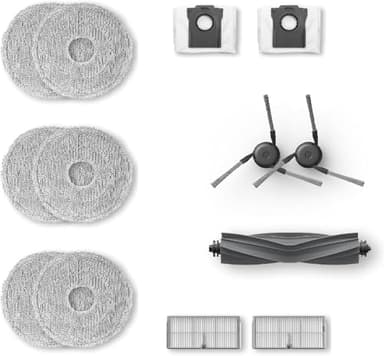 DREAME Replacement Accessories Kit Compatible with X40 Ultra, L40 Ultra, 1 Main Brush, 2 Side Brushes, 2 Filters, 2 Dust Bags, 3 Pairs (6pcs) of Mop Pads