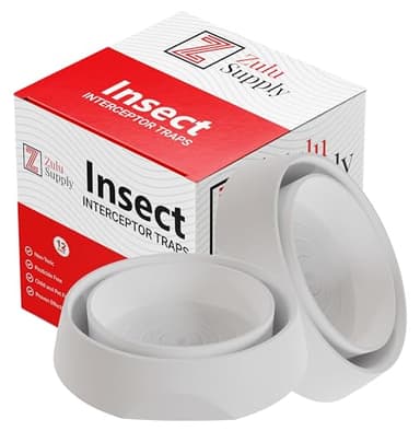 Zulu Supply Bed Bug Interceptors, Traps, 12 Pack, White, Bedbug Monitor, Insect Detector for Bed Legs or Furniture (White 12-Pack)