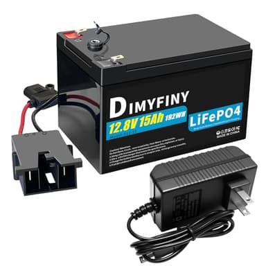 Upgraded 12 Volt Replacement Battery for Fisher-Price Power Wheels Ride-On Toy Cars | 12V15Ah LiFePO4 Battery with Fast Charger & 20A BMS, 2000+ Deep Cycle for Marine, Solar, Fish Finder, Camping