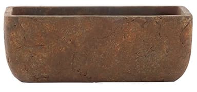 Classic Home and Garden Dakota Rectangular Planter Box w/Drain Plug - Small Succulent Pots for Window Sills & More - Shallow Trough Planter for Indoor Outdoor Use (8” Rust Brown)