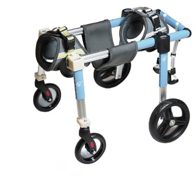 KGIMORLEX 4 Wheel Dog Wheel Chair Leg Brace Adjustable, Back Leg Dog Wheelchair, Dog Wheel Chair for Front Legs, Full Support Mobility Aid for Dog Hip Support for Mall Medium Large Pet(Blue,XL)