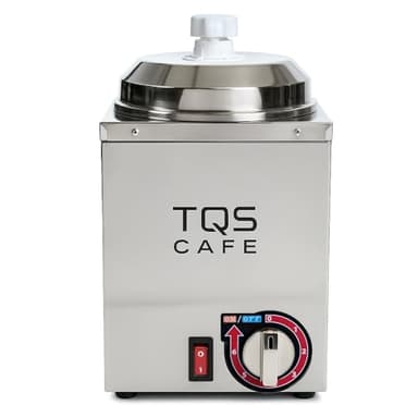 Nacho Cheese Dispenser & Hot Fudge Dispenser, 2.6 Qt Commercial Stainless Steel Sauce Warmer with Pump and Adjustable Temperature Control for Concession Stands Cafes Restaurants 110V - TQS Cafe