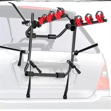 YIPONYT Car Bicycle Rack 3-Bike, Auto-Mobile Bicycle Rack Fits Most Cars, Sedans, Hatchbacks, Minivans and SUVs Trunk Bike Rack