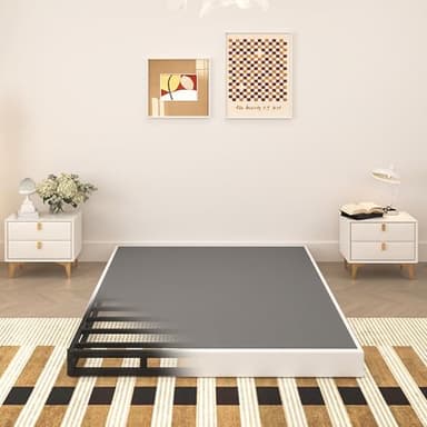 TROZULER 5 Inch Box Spring for Queen Bed, Heavy Duty Metal Mattress Foundation, 3000 lbs Capacity, Low Profile, Noise-Free, Easy Assembly with Fabric Cover