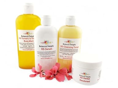 Hidradenitis Suppurativa Cleansing Toner, Serum, Jar Deodorant and Turmeric & Tea Tree Body Wash