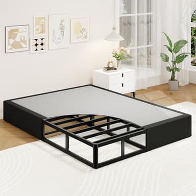 Awesofurni Queen Box Spring, 10 Inch High Profile Box Spring for Queen Bed, Black 3000 lbs Heavy Duty Metal Frame Mattress Foundation with Fabric Cover, Easy Assembly-Noise Free