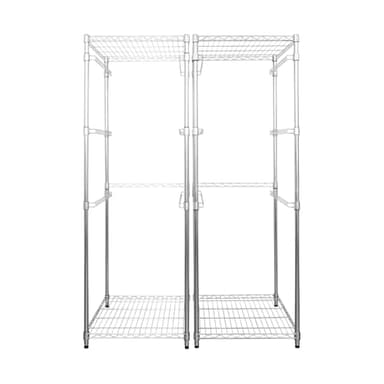 MonsterRAX 5-Tier Heavy Duty Garage Slide Rack for 27-Gallon Totes. Industrial metal organization, 250lb capacity, NSF Certified. (2-Pack) (Bins not included) (Silver)