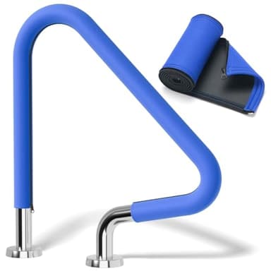 ODDMUCK 4FT Pool Handrail Covers, 48IN Patio Railing Cover with Zipper, Sleeve for Swimming Pools Inground Ladder Stand Hand Rail, Anti-Slip Cool Touch Heat Resistant, Blue