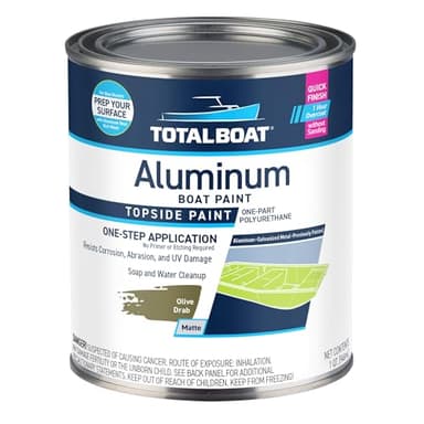 TotalBoat Aluminum Boat Paint for Canoes, Bass Boats, Dinghies, Duck Boats, Jon Boats and Pontoons (Olive Drab, Quart)