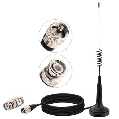27MHz CB Radio Antenna Magnetic - YOTENKO 12 inch CB Antenna for Car Truck Vehicle, with PL259 & BNC Male, Compatible with Cobra, Midland, Uniden, President, Maxon Handheld CB Radio