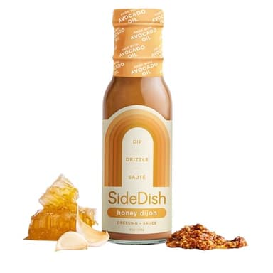 SideDish Honey Dijon Dressing – Seed Oil Free Made w/Avocado Oil – Refined Sugar Free, Dairy & Gluten Free Dip & Marinade – Paleo Honey Mustard Dressing for Dips, Sauces - 8 fl oz