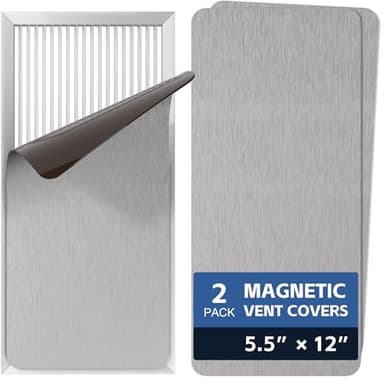 2 Pack Strongest Magnetic Vent Covers 5.5"x12", Magnet Cover for Home Floor Wall Ceiling RV Registers Air Vent Decoration Covers Magnetic Sheets