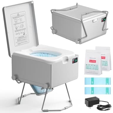 Modiwell Smart Dry Flush Toilet [Odorless, One-click Automatic Waste Disposal, Self Contained] Portable Waterless Toilet for RV, Car Travel, Vans, Boats, Tiny Homes, Campsite - Loo Seal Series