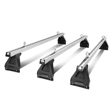 Auto Dynasty 59 inches Adjustable Light Aluminum Roof Rack Rain Gutters 3 Cross Bars Compatible with Cargo Van