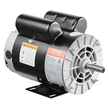 VEVOR 5HP SPL Air Compressor Electric Motor, 230V 17.6Amps, 56 Frame 3450RPM, 5/8" Keyed Shaft, 1.88" Shaft Length, Single Phase, CW/CCW Rotation (Factory Setting is CCW)