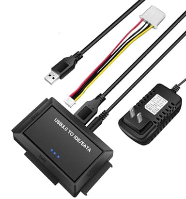 ZWWLRE USB 3.0 to SATA Adapter Hard Disk Adapter Cable IDE to USB Adapter Universal 2.5/3.5 HDD/SSD 40 pin Hard Drive Adapter Hard Drive Adapter Outfit with 12V/2A Power Adapter (01IDE)