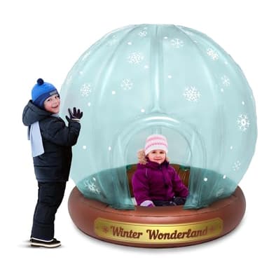 Inflatable Snow Globe - Inflatable Snow Fort with Entrance - Outdoor & Indoor Christmas Decorations for Yard, Kids Room