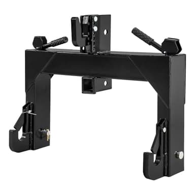 OUKIDR 3 Point Quick Hitch for Category 1 Tractor, 3000LBS Lifting Capacity 3-Pt Tractor Hitch Attachment with 2" Receiver Hitch and 5 Level Adjustable Bolt, Black