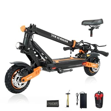 Electric Scooter Adults 1600 W Motor 50 Miles Long Range & 40 MPH Top Speed 48V 27AH Battery Kick Scooter with Detachable Seat 10" Off Road Tire Folding E-Scooter for Commuter Outdoor