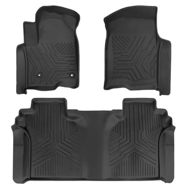 Set of 3 Floor Mats Cargo Liner for Chevrolet Silverado 1500/GMC Sierra 1500 2019-2024 2025, Chevy Silverado/GMC Sierra 2500HD/3500HD Crew Cab 2020-2025 (Rear Row with Carpeted Under-seat Storage)