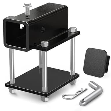 Ohuhu Bolt-on RV Bumper Hitch Receiver Adapter Fits 4-4.5" Beam, 2" Receiver 200Lbs Tongue Weight Capacity, Travel Trailer Rear Bumper with Hitch Pin & Hitch Cover, Fit for Camper Bike Racks Cargo Car